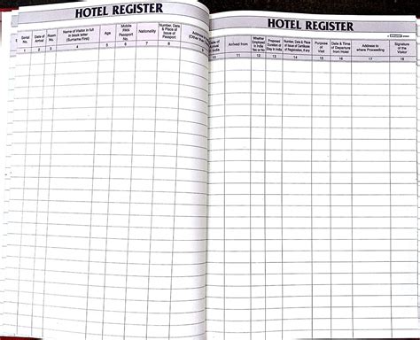 hotel guest entry register book thick quality  format