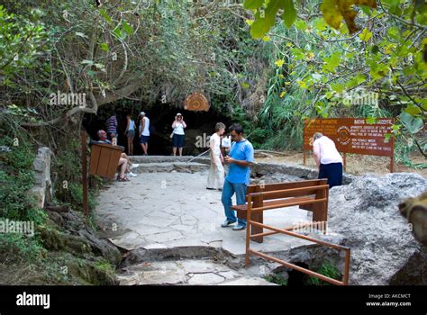 tourists   baths  aphrodite cyprus stock photo alamy