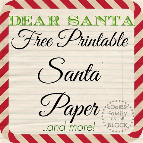 printable dear santa stationary  printable