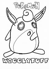 Pokemon Coloring Wigglytuff Pages Print Normal Feel Type Bubakids sketch template