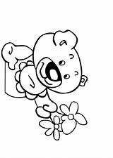 Teddy Flowers Bear Coloring Edupics sketch template