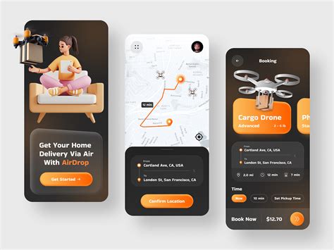 drone delivery app concept uplabs search  muzli