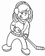 Hockey Coloring Girl Player Pages Ice Drawing Players Color Netart Print Getcolorings Getdrawings sketch template