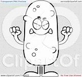 Mascot Pickle Mad Outlined Coloring Cartoon Vector Transparent Illustration Thoman Cory Background sketch template