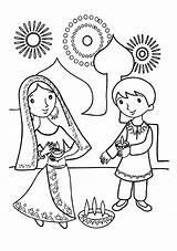 Diwali Colouring Coloring Pages Kids Happy Diya Celebrate Printable Print Getcolorings Netart Celebrating Template Card Sketch Malaysia Color Getdrawings Search sketch template
