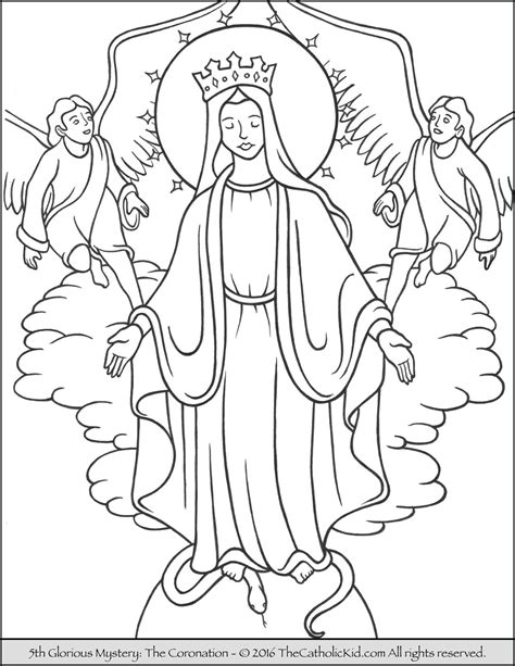 glorious mysteries rosary coloring pages  catholic kid catholic