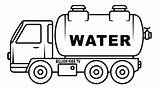 Water Truck Coloring Clipart Pages Tanker Clipground sketch template