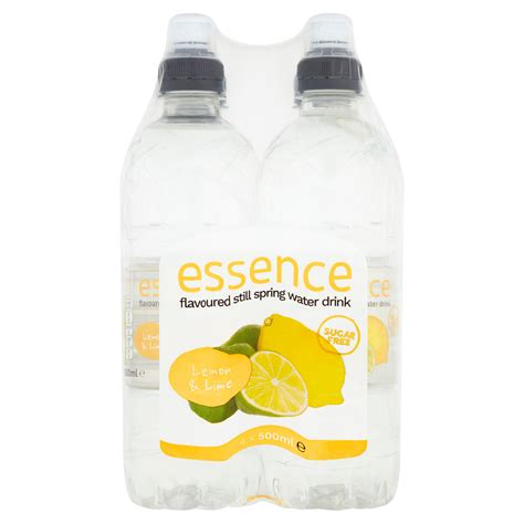 essence lemon lime flavoured  spring water drink   ml  flavoured water