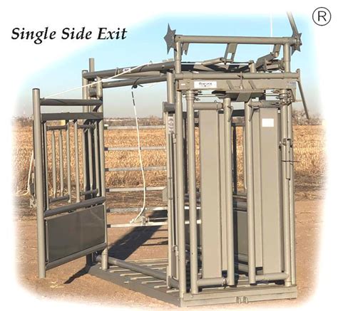 renegade manual cattle chutes single side exit parallel squeeze chute  auto headgate