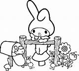 Melody Coloring Pages Color Kitty Hello Kawaii Printable Colouring Kids Sheets Cartoon Christmas Crafty Cartoons Cute sketch template