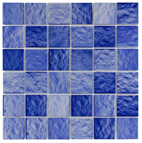 classic  squares gloss blue ceramic mosaic tile mto