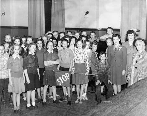 1940s Teenagers Kennedy Crossing Guards Gather In The