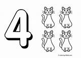 Number Coloring Clipart Sheets Four Pages Numbers Kids Printable Gif Cats Color Worksheets Preschool 4kids Digits Clipground Print Letter sketch template
