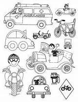 Coloring Preschool Pages Land Transportation Ambulance Bicycle Motorcycle Car Kids Kindergarten Choose Board Worksheet Activities sketch template