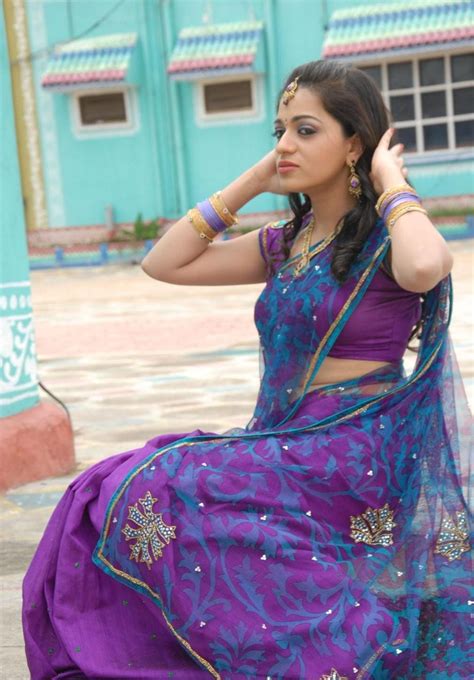 Actress Reshma Hot Pics In Blue Half Saree Cap