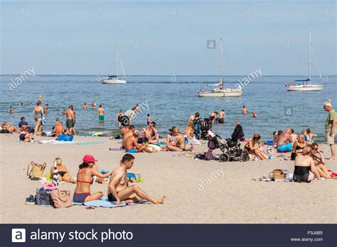 people on bellevue beach danish bellevue strand