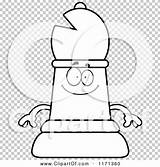 Chess Bishop Piece Happy Outlined Coloring Clipart Vector Cartoon Depressed Cory Thoman sketch template