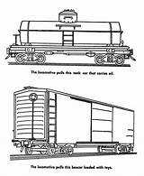 Train Coloring Pages Freight Car Cars Printable Boxcar Railroad Trains Colouring Tank Bnsf Caboose Sheets Boys Drawing Csx Template Tanker sketch template