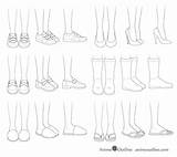 Animeoutline Front Sneakers Chibi sketch template
