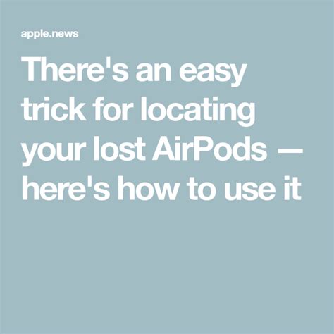 easy trick  locating  lost airpods heres