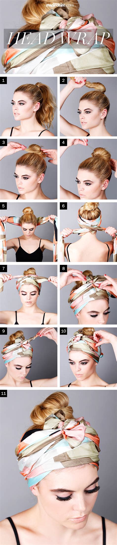 hair how to tie a head scarf
