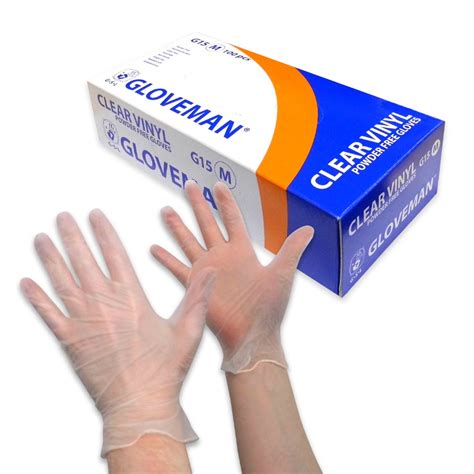 gloveman clear vinyl powder  gloves gloveman supplies