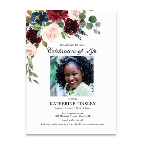 template  printable celebration  life invitations