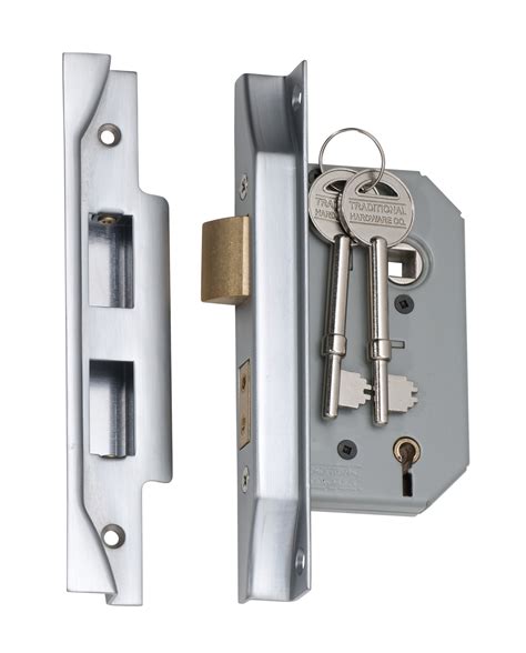 tradco rebated  lever mortice lock satin chrome mm  keeler hardware