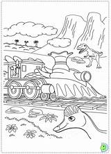 Coloring Train Dinosaur Dinokids Dino Close sketch template