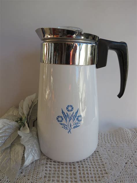 vintage corning ware  coffee pot  cup  timespast  etsy