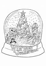 Winter Wonderland Snowglobe Globe Neve Globes Bestcoloringpagesforkids Colorironline sketch template