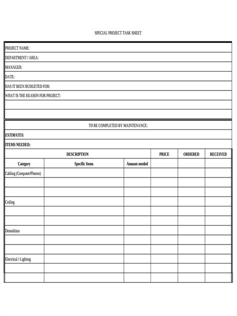 task sheet  examples format   create