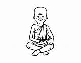 Budista Maestro Buddista Insegnante Acolore sketch template