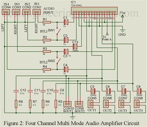 channel audio amplifier circuit engineering projects