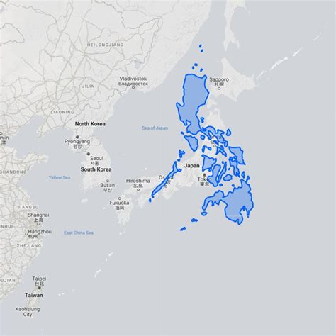 true size   philippines compared   countries