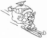 Coloring Gnome Skier sketch template