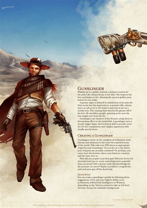 Dnd 5e Homebrew — Gunslinger Class By Ujio21