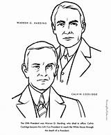 Coolidge Harding Calvin Warren Coloring Pages Facts President Printable Patriotic Printing Help Presidents sketch template