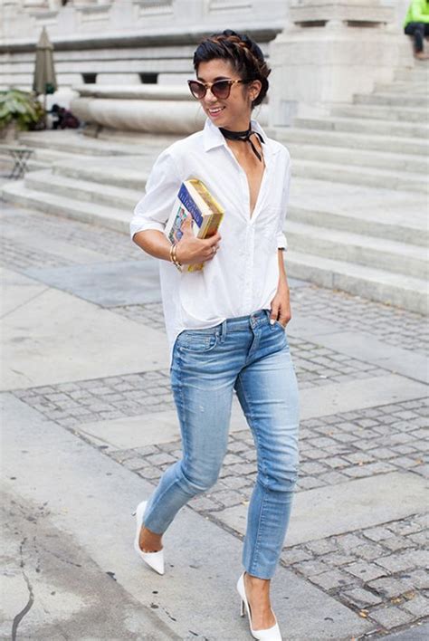 a simple but not plain outfit to copy now white heels