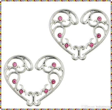 2019 sexy non pierced clip on fake nipple ring pink diamond body jewelry shield cover clamps