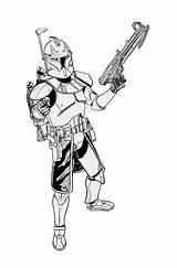 Clone Rex Trooper Cody Coloriages Clones Starwars Getcolorings Colorier Commando Guerra Troopers Azcoloring sketch template