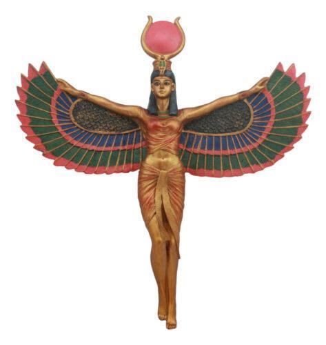 ancient egyptian sculpture warrior goddess isis home decor wall plaque