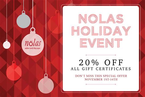 nolas  holiday event discounts nolas hair salon