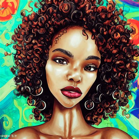 Vibrant Curvy Black Woman · Creative Fabrica