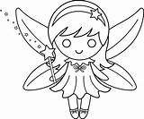 Coloring Pages Fairy Fairies Clipart Drawing Cartoon Cute Kids Colouring Easy Clip Outline Printable Drawings Vector Tooth Transparent Cut Silhouette sketch template