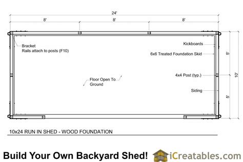 run  shed plans  wood foundation