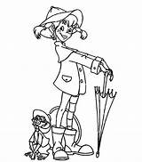 Pippi Langstrumpf Longstocking Kunterbunt Ausmalbild Astrid Lindgren Rainy sketch template