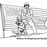 Dogs Coloring Dog Pages Military Army sketch template