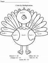 Turkey Multiplication Color Thanksgiving Preview sketch template