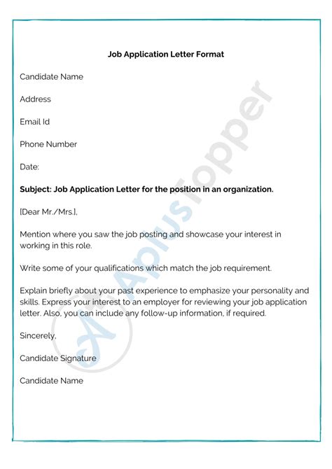 jobapplicationletteraplustopper job application letter format application letters simple